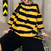Lässiges, gestreiftes, lockeres Oversize-Shirt